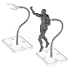 Assembled Rectangle PS Plastic Action Figure Display Stands with Adjustable Iron Support Arm ODIS-WH0100-12D-1