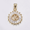 Long-Lasting Plated & Rack Plating Brass Micro Pave Cubic Zirconia Letter Pendants ZIRC-A007-03K-G-1