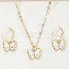 Butterfly Alloy Enamel Pendant Necklace & Earring Sets for Children FS-WGE37FF-08-1
