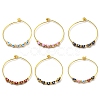 Heart with Evil Eye Enamel Beaded Bangles BJEW-G675-03G-1