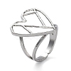 Non-Tarnish 304 Stainless Steel Open Cuff Ring Components STAS-M323-59P-1