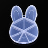 Easter Rabbit 9 Grids Plastic Bead Storage Containers with Hinged Lid X-CON-T001-07-1