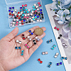 72Pcs 9 Colors Zinc Alloy Rhinestone Connector Charms FIND-GA0007-93-3