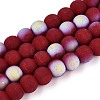 Frosted Opaque Glass Beads Strands GLAA-T032-P8mm-MBB23-1