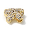 Brass Micro Pave Cubic Zirconia Beads KK-P290-61G-K-2