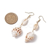 304 Stainless Steel Shell Shape with Tortoise & Starfish Dangle Earrings EJEW-JE06265-04-3