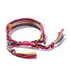 Polyester-cotton Braided Rhombus Pattern Cord Bracelet FIND-PW0013-001A-09-4