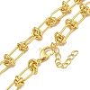 Rack Plating Brass Knot Link Chain Necklaces for Women NJEW-C059-24G-2