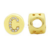 Brass Micro Pave Clear Cubic Zirconia Beads KK-T030-LA843-CX3-2