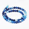 Natural Striped Agate/Banded Agate Bead Strands G-K155-B-6mm-02-2