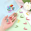 24Pcs 6 Color Iron Leaf Stud Earring Findings IFIN-PH0001-99-3