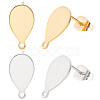 80Pcs 2 Colors 201 Stainless Steel Stud Earring Findings STAS-BBC0002-25-1