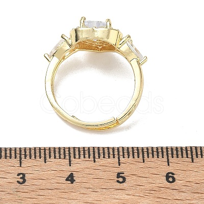 Brass & Cubic Zirconia Finger Rings CU-CBA7E55-15G-1