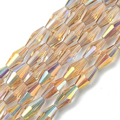Transparent Electroplate Glass Beads Strands GLAA-K064-05A-AB04-1