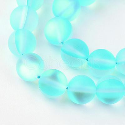 Synthetic Moonstone Beads Strands G-R375-8mm-A04-1
