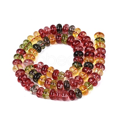 Crackle Transparent Glass Beads Strands GLAA-N074-02A-02-1