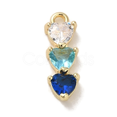 Brass Cubic Zirconia Pendants KK-G499-07G-03-1