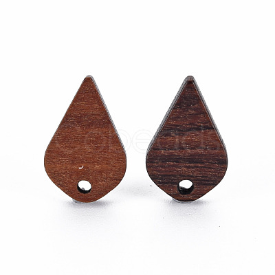 Walnut Wood Stud Earring Findings WOOD-S054-50-1