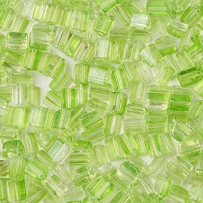 Transparent Spray Painted Glass Seed Beads SEED-L011-10A-06-1