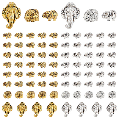 120Pcs Tibetan Style Alloy Beads FIND-PH0023-74-1