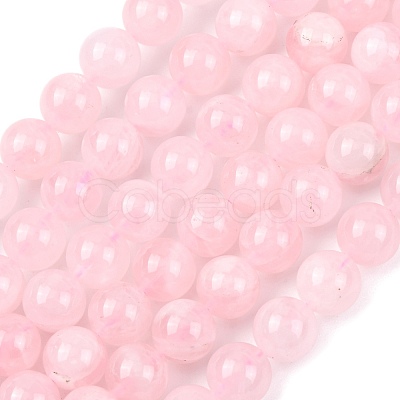 Pink Color Natural Madagascar Rose Quartz Beads Strands G-D809-19-8mm-1