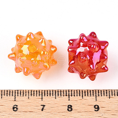 AB Plating Opaque Acrylic Beads X-JACR-T003-02-1