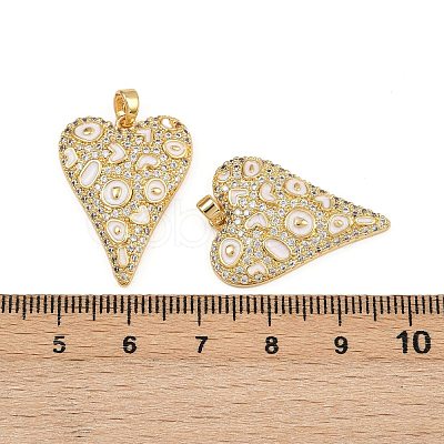 Brass Micro Pave Clear Cubic Zirconia Pendants X-ENAM-K078-01G-1