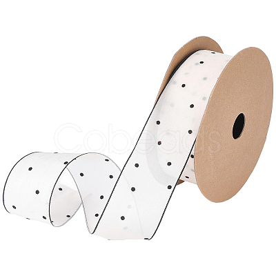 1Roll Printed Polyester Chiffon Ribbons OCOR-CY0002-35C-1