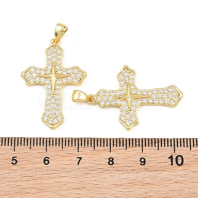 Brass Micro Pave Clear Cubic Zirconia Pendants CU-CBA7E9C-12B-G-1
