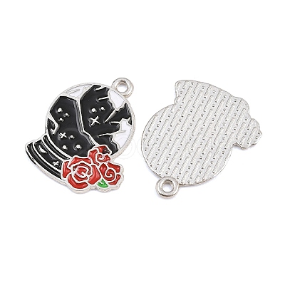 Alloy with Black Enamel Pendants AL-CBA2919-02P-06-1