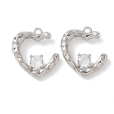 Brass Micro Pave Cubic Zirconia Pendants KK-A295-02A-P-1