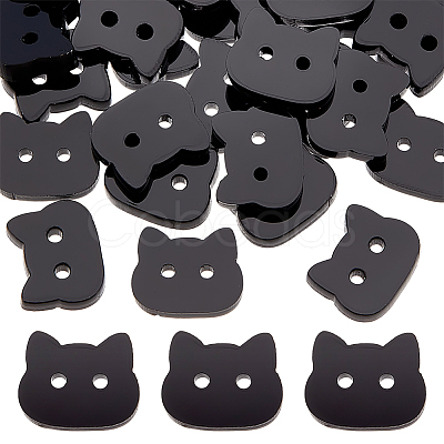60Pcs Acrylic Buttons BUTT-PH0001-59C-02-1