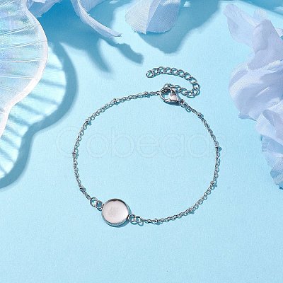Tarnish Resistant 304 Stainless Steel Satellite Chain Bracelet Makings BJEW-JB10587-01-1