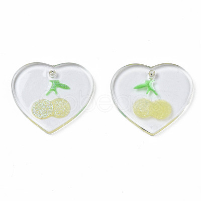 Transparent Resin Pendants RESI-N030-002B-1