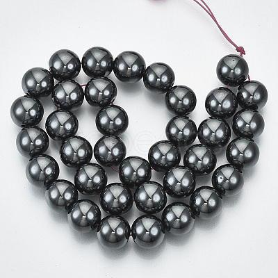 Non-magnetic Synthetic Hematite Beads Strands LS-G-Q892-12mm-1