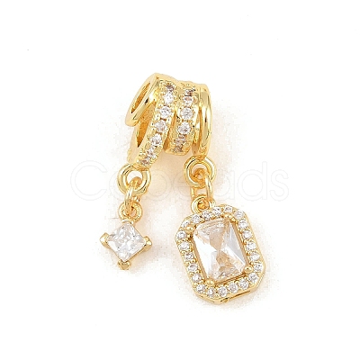 Brass Micro Pave Cubic Zirconia Pendants KK-Z151-17G-1