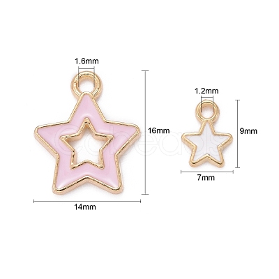 80Pcs 4 Styles Alloy Enamel Pendants ENAM-LS0001-27LG-1