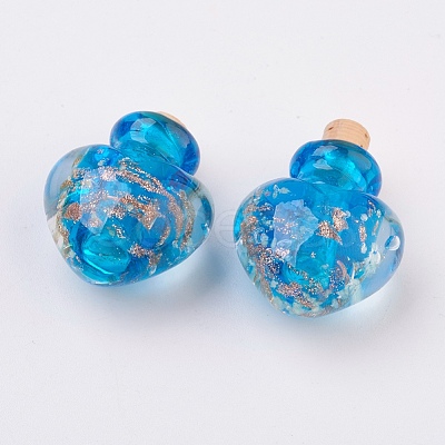 Handmade Luminous Lampwork Perfume Bottle Pendants LAMP-P044-K-1