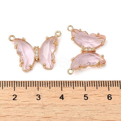 Brass Pave Faceted Glass Connector Charms FIND-Z020-03Q-1