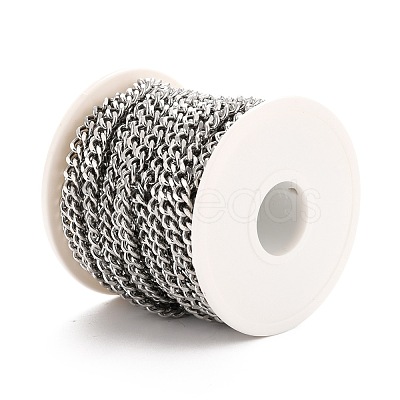 Tarnish Resistant 304 Stainless Steel Cuban Link Chains CHS-K016-03C-P-1