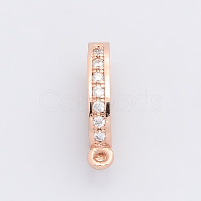 Brass Micro Pave Cubic Zirconia Enhancer Shortener Pendant Bails ZIRC-P007-03RG-NR-1