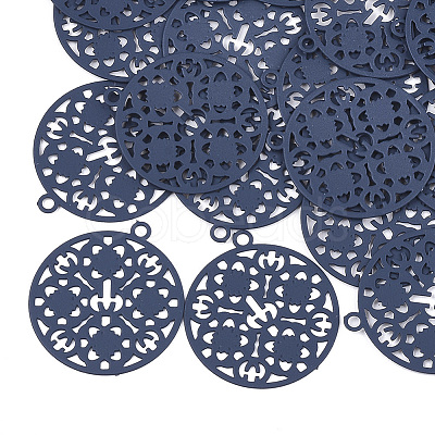 430 Stainless Steel Filigree Pendants X-STAS-T042-10A-1