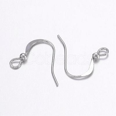 Brass Platinum French Earring Hooks X-KK-Q365-P-NF-1