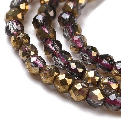 Transparent Electroplate Glass Beads Strands LS-GLAA-H021-01A-HP07-1