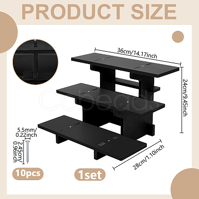 Rectangle PVC 3-Tier Gift Desktop Organizer Shelf AJEW-WH0609-952B-02-1