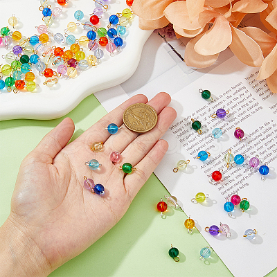 40 Sets 2 Colors Acrylic Connector Charms PALLOY-FH0001-87-1
