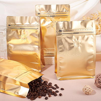 10Pcs BOPP and Aluminized PET and PE Resealable Coffee Zipper Bags with Valve ABAG-TA0001-93D-1