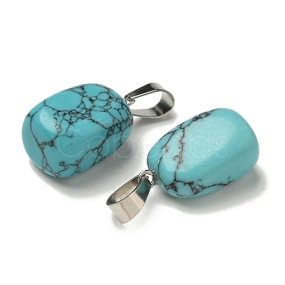 Synthetic Turquoise Pendants G-Z067-03P-03-1