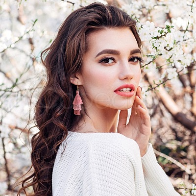 DIY Layered Tassel Drop Earring Making Kit DIY-SZ0009-86-1