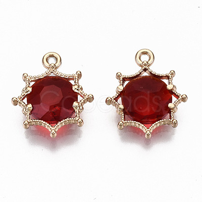 Faceted Glass Pendants GLAA-S191-002A-G-NR-1